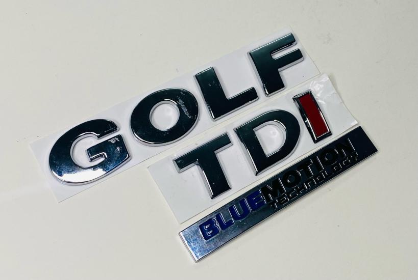 VOLKSWAGEN GOLF 6 2009 - 2013 BLUEMOTİON TDİ TEK KIRMIZI ARKA BAGAJ YAZISI  SET