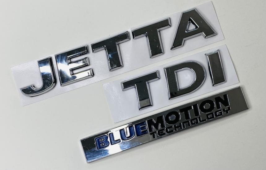 VW JETTA 2010 - 2014 BLUEMOTION TDİ KROM ARKA BAGAJ YAZISI SET